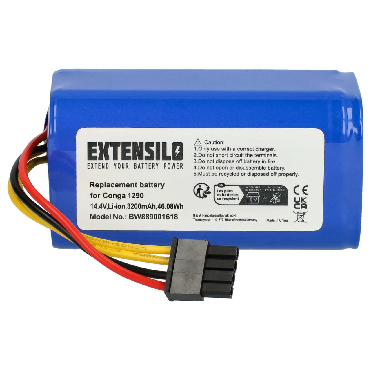 Extensilo passend für SmartAi G50 Saugroboter (3200 mAh, 14,4 V, Li-Ion ...